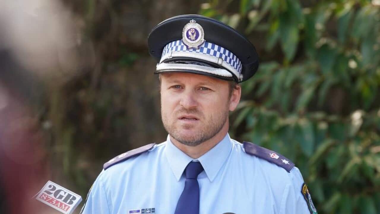 Acting Superintendent Darren Wood speaks to the media.