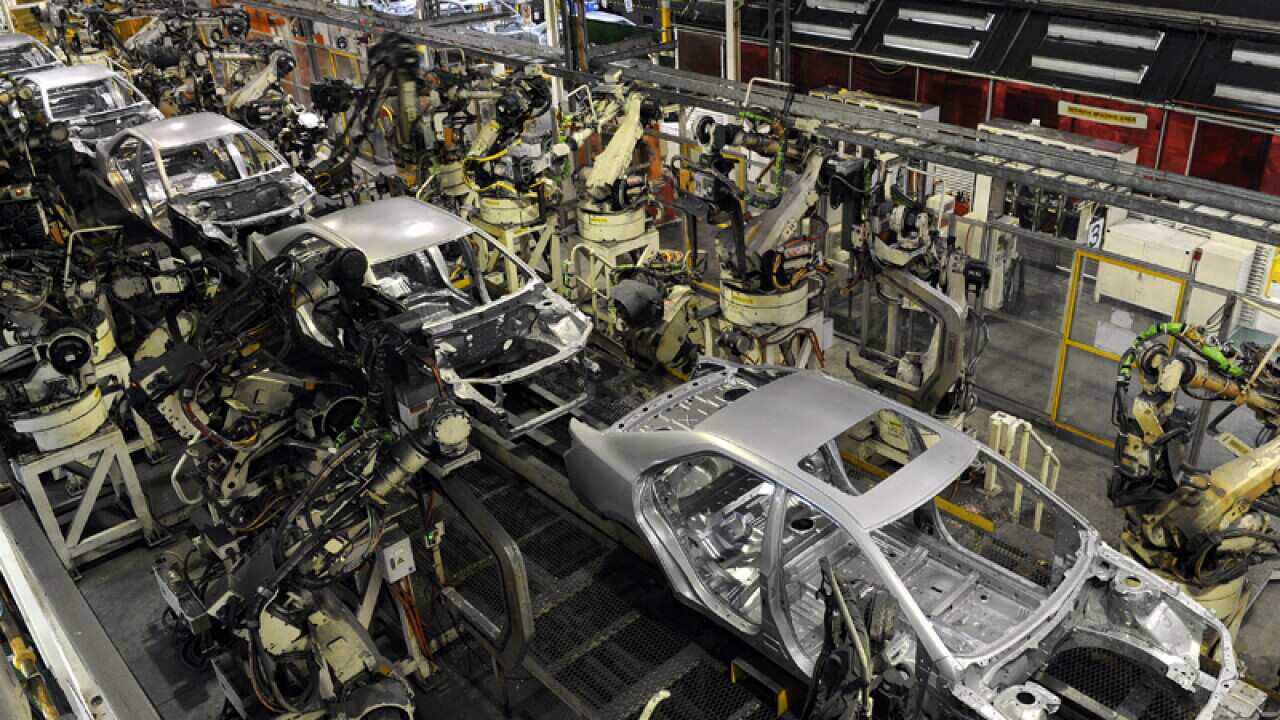 Inside a car manufacturing plant
