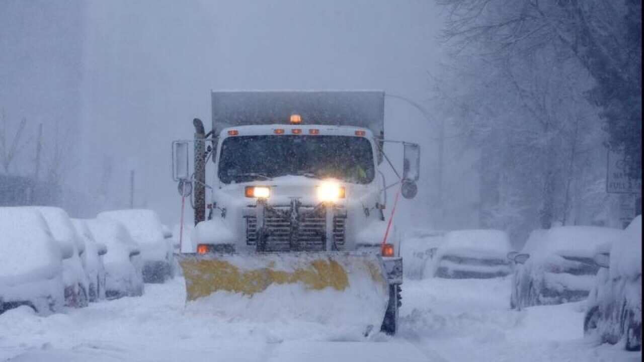 Snow storm, Boston, US.