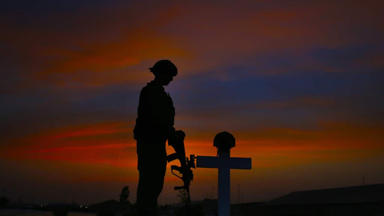 the Dawn Service at Taji, Iraq