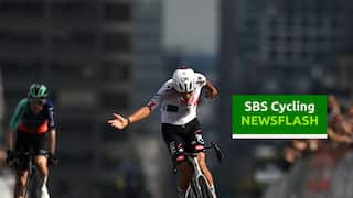 MONTREAL, QUEBEC - SEPTEMBER 13: Isaac Del Toro of Mexico and UAE Team Emirates - XRG (R) celebrates at finish line as stage winner ahead of Paul Seixas of France and Team Decathlon CMA CGM Team (L) during the 15th Grand Prix Cycliste de Montreal 2026 a 214.4km one day race from Montreal to Montreal / #UCIWT / on September 13, 2026 in Montreal, Quebec. (Photo by Dario Belingheri/Getty Images)