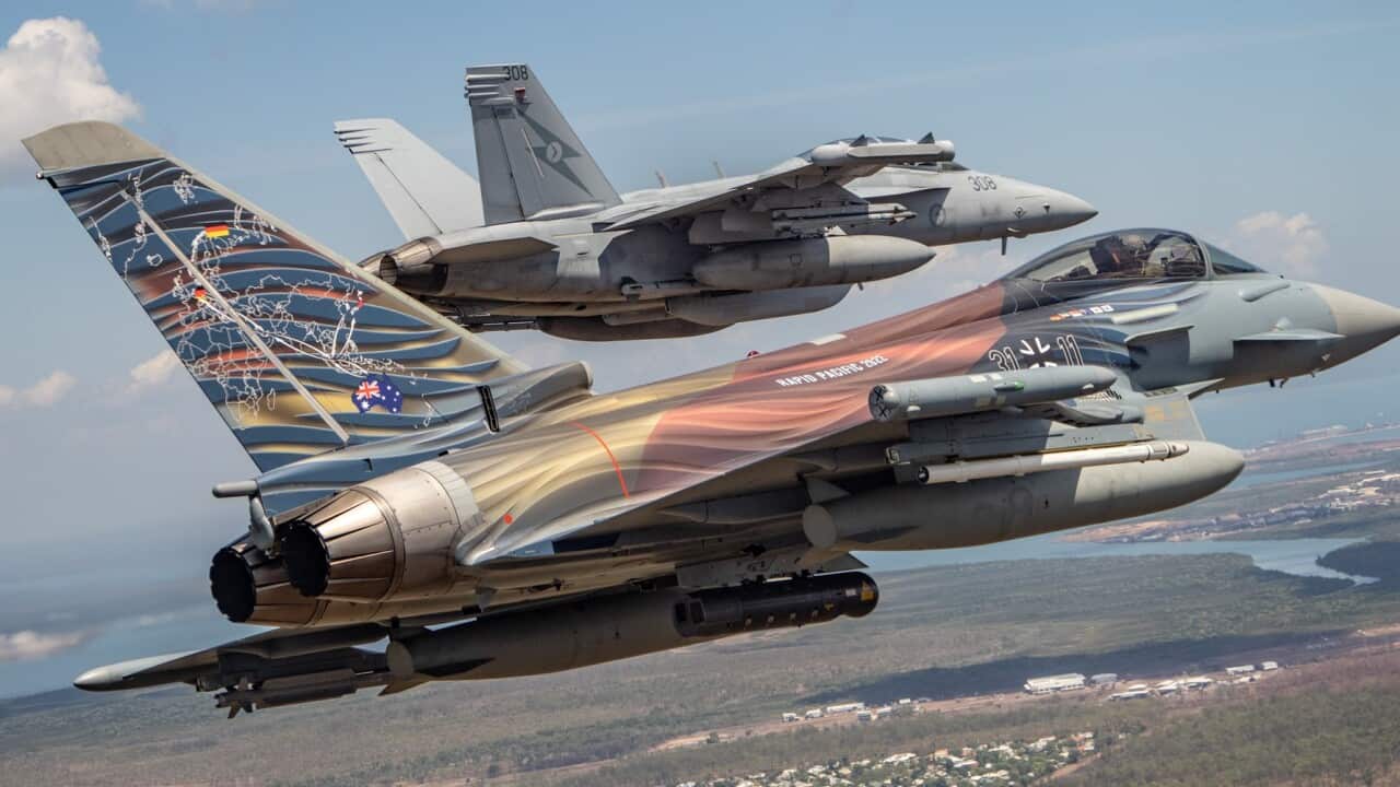 Luftwaffe Eurofighter über Nord Australien