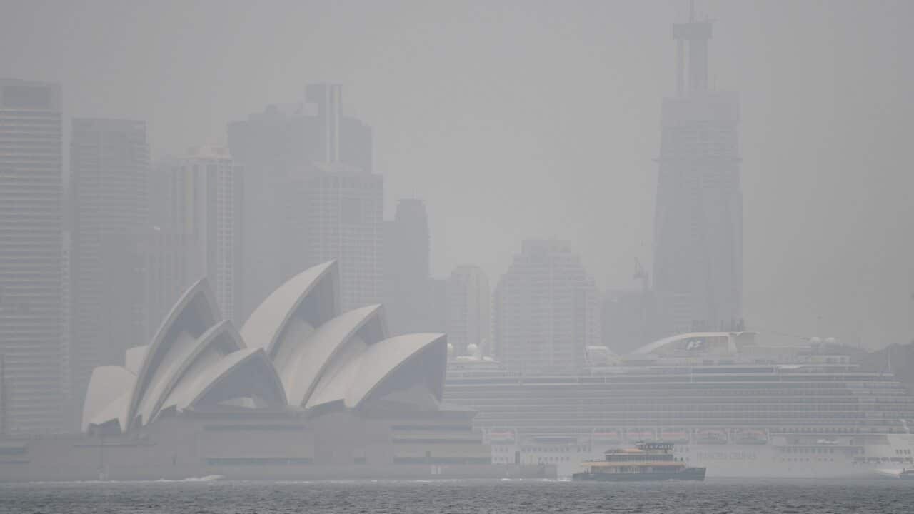 Heavy rain and clouds have replaced smoke over Sydney.