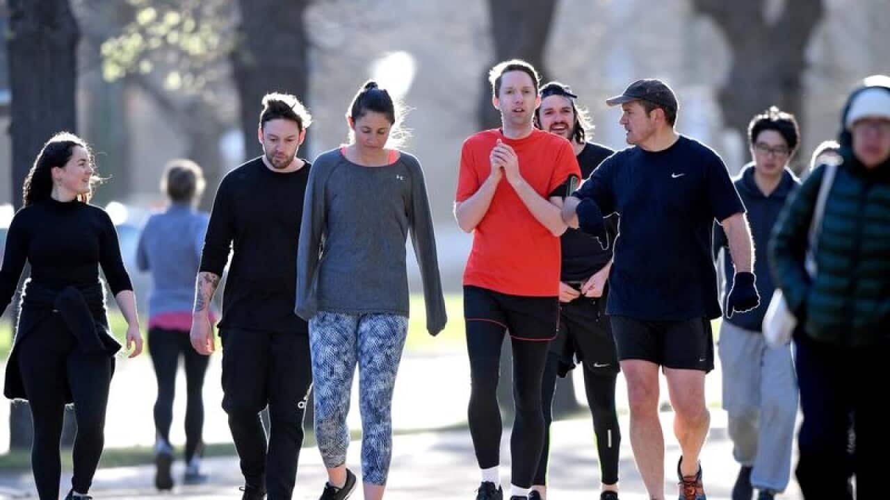 A file image of joggers in Melbourne