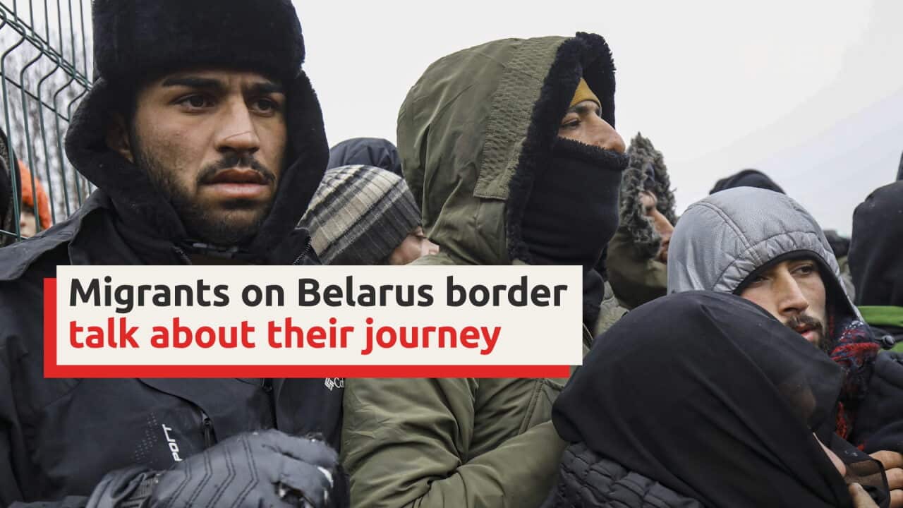 Migrants on Belarus border