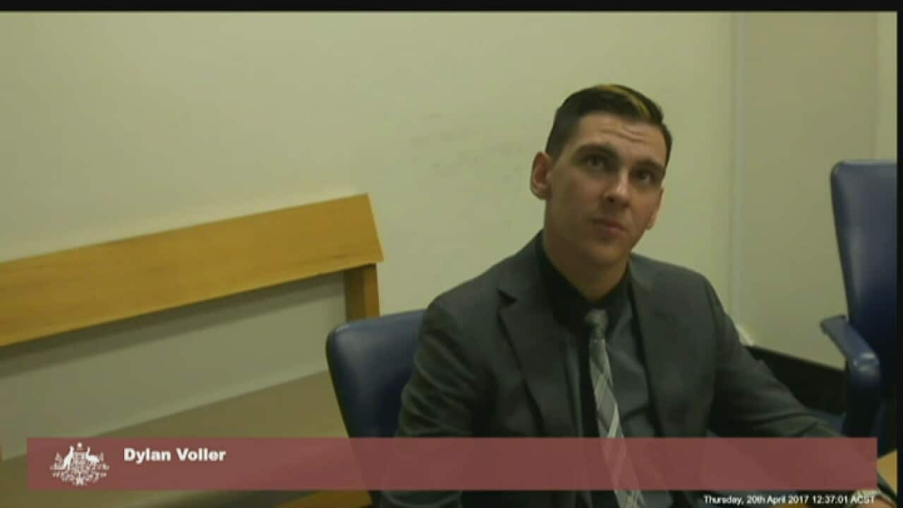 Dyllan Voller giving video evidence.