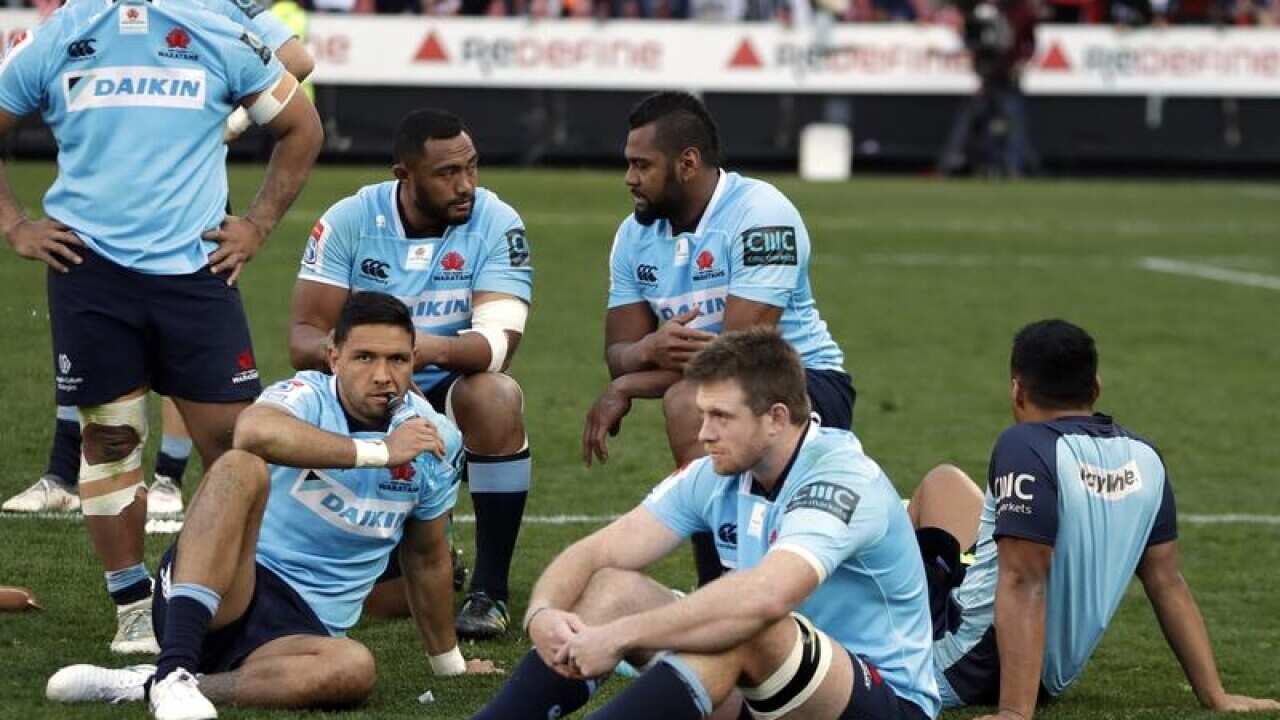 Dejected Waratahs' players
