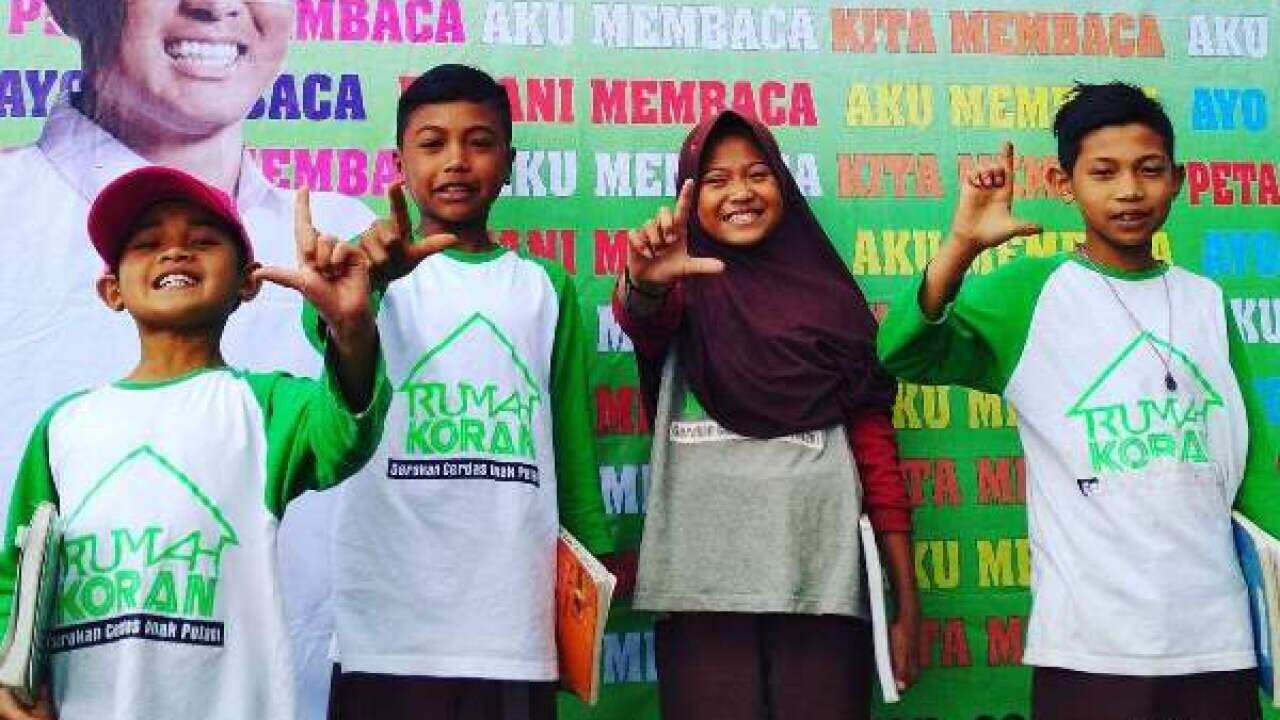 Local children who study at Rumah Koran in South Sulawesi.