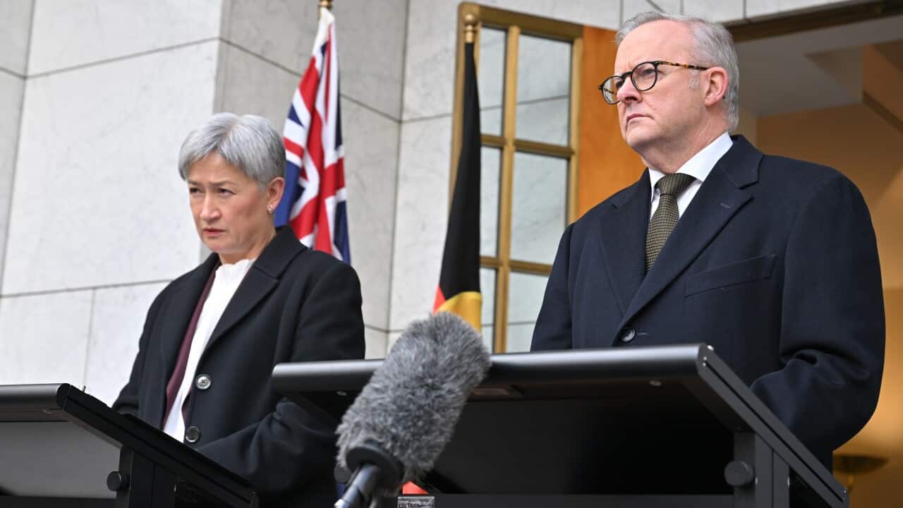 Prime Minister Anthony Albanese and Foreign Minister Penny Wong make the announcement at Parliament House, Canberra (AAP)