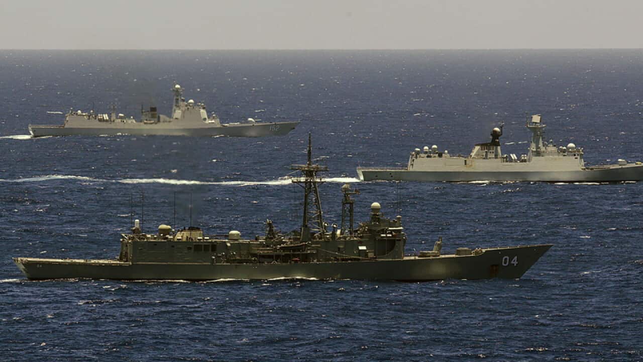 Chinese ships PLA-N Yiyang and PLA-N Jinan