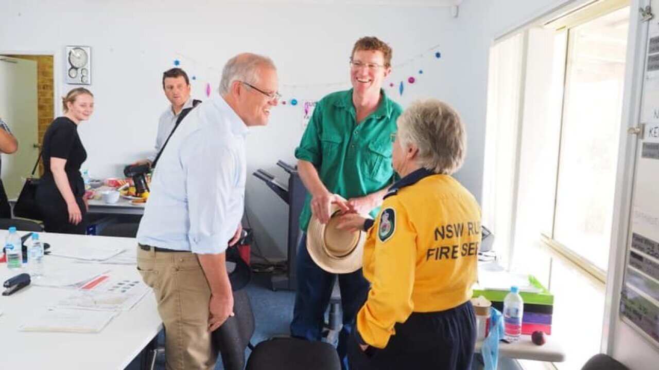 Scott Morrison meets RFS volunteer Jacqui