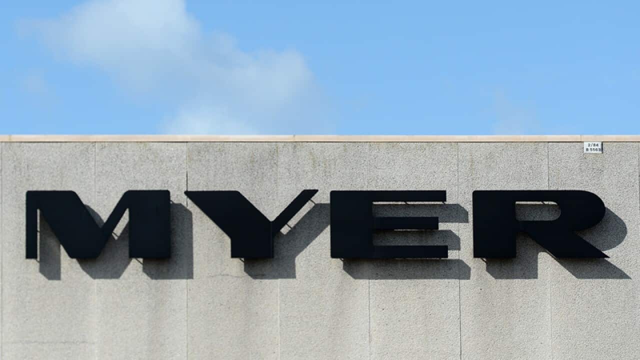 The logo of department store retailer Myer