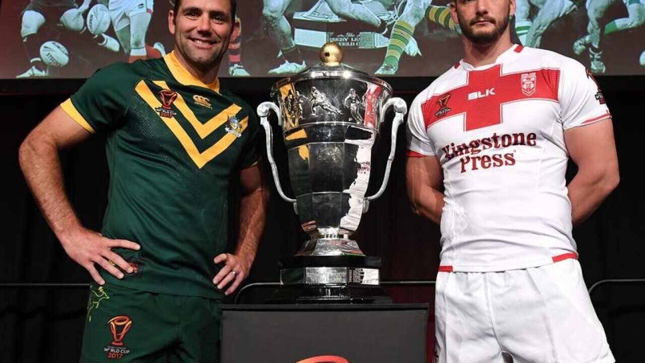Kangaroos captain Cameron Smith and England captain Sean O'Loughlin
