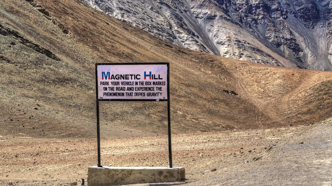 Magnetic Hill , leh, Ladakh, Jammu and Kashmir, India