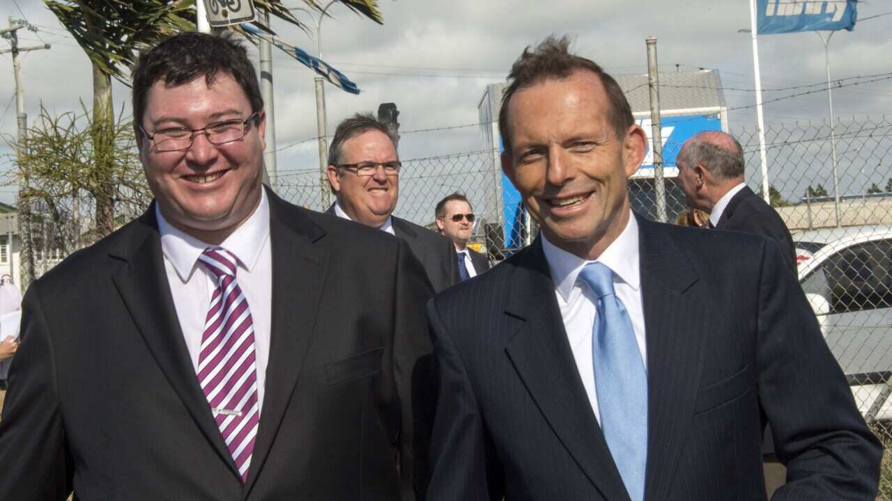 Member for Dawson George Christensen, with Tony Abbott