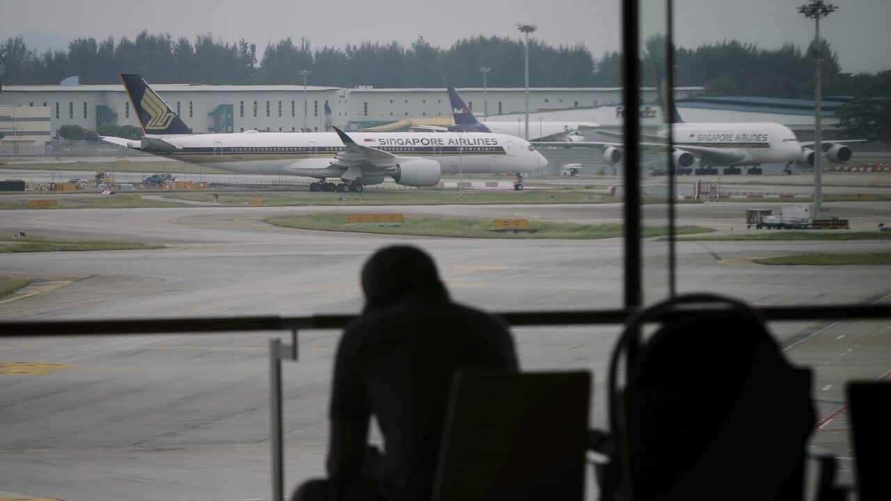 A Singapore Airlines aircraft at the tarmac at Changi Airport, 14 October 2020.