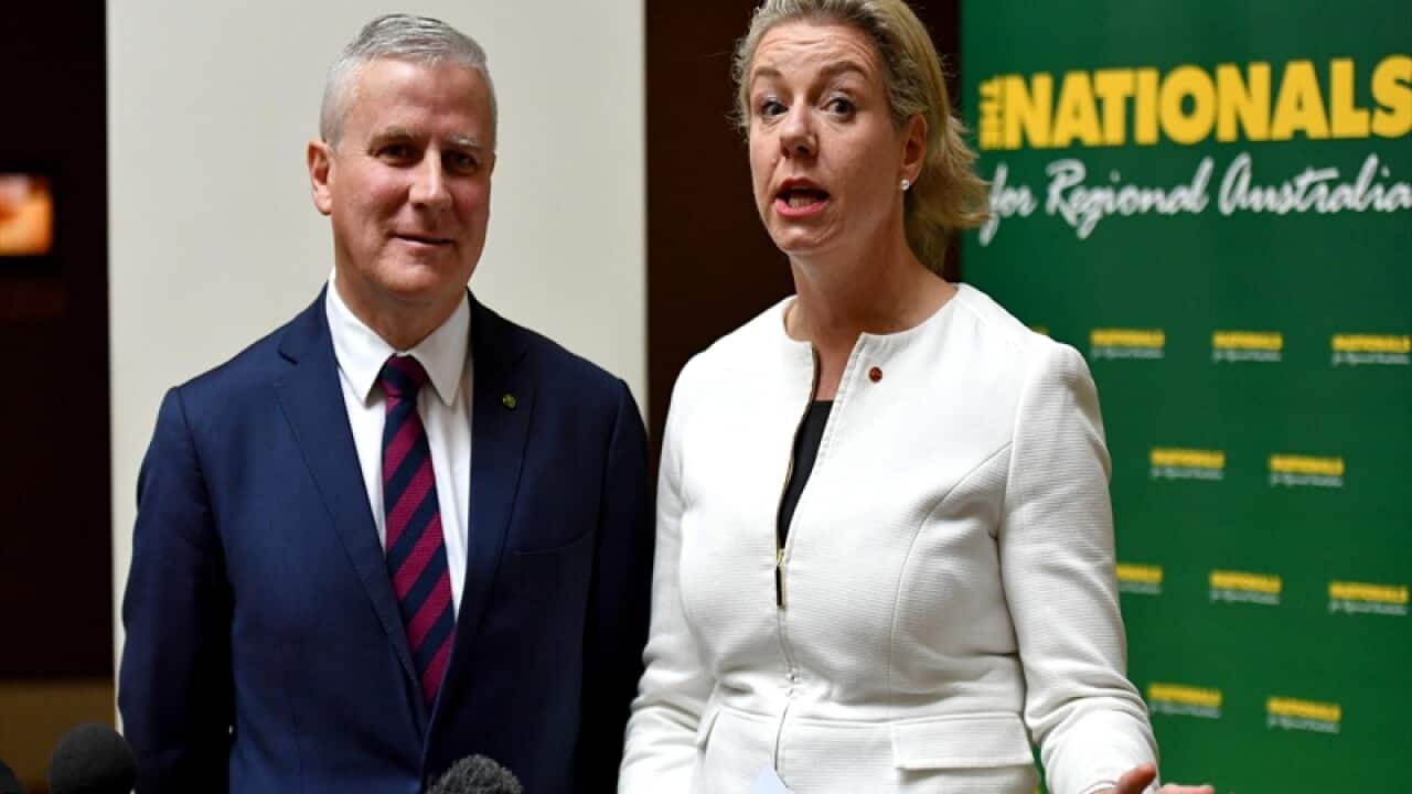 Nationals leader Michael McCormack and deputy Bridget McKenzie
