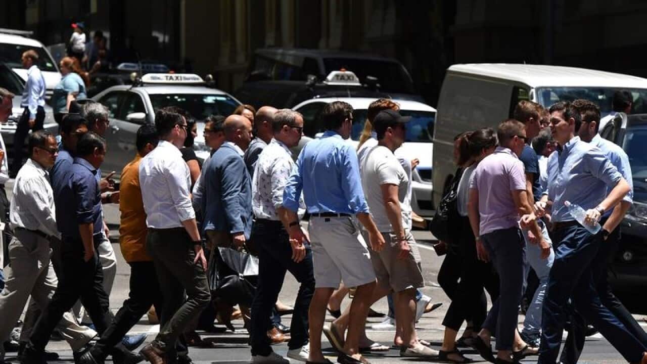 Office workers in the Sydney CBD