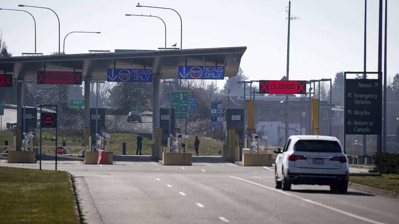 A Canadian motorist approaches the the US border.
