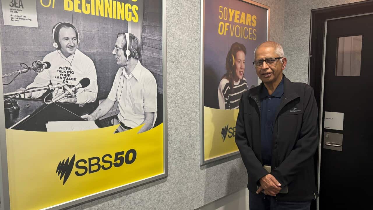 Senior Nepali journalist Dhruba Hari Adhikary at SBS Studios Sydney on Thursday, 14 August 2025.