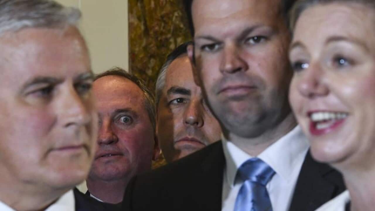National MPs, including Michael McCormack and Barnaby Joyce.