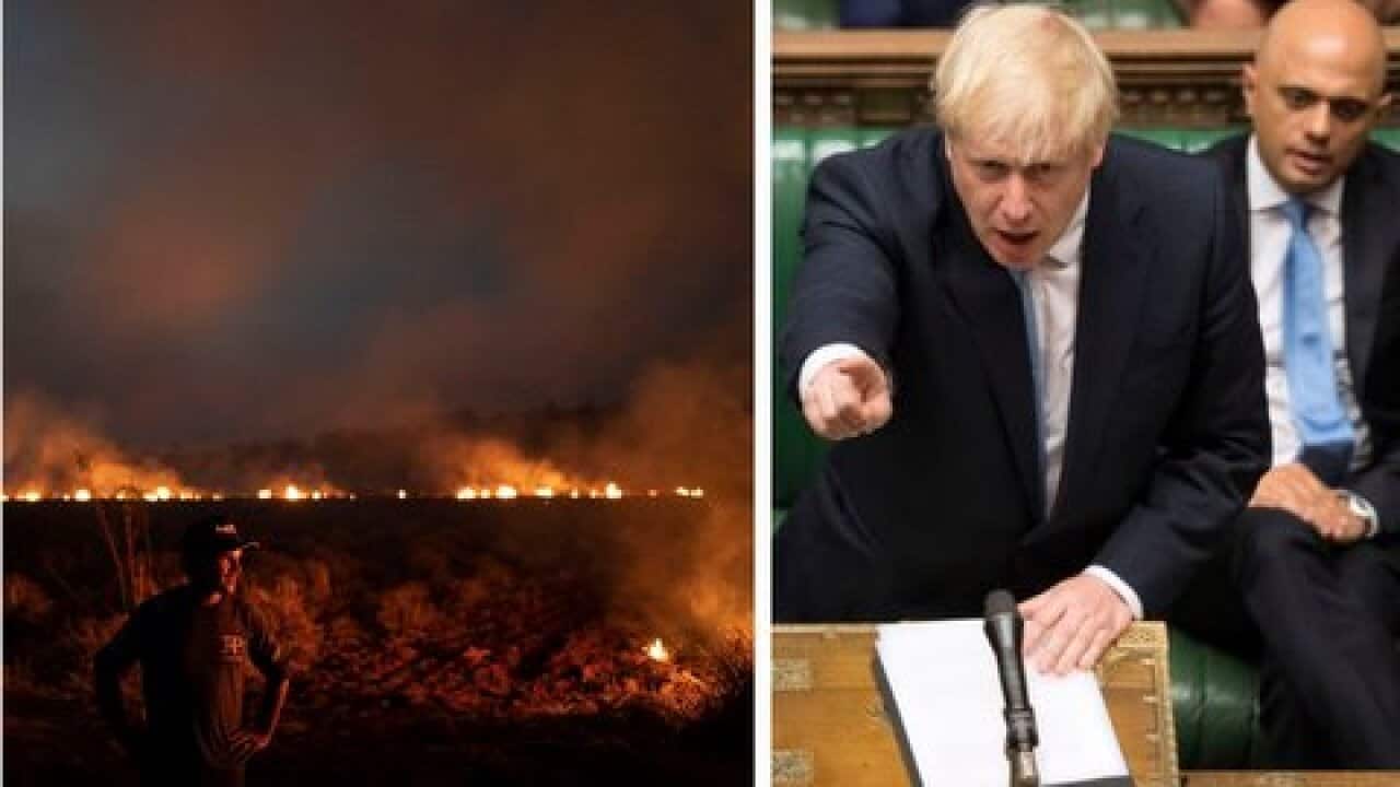 Amazon fire _ British prime minister Boris Johnson