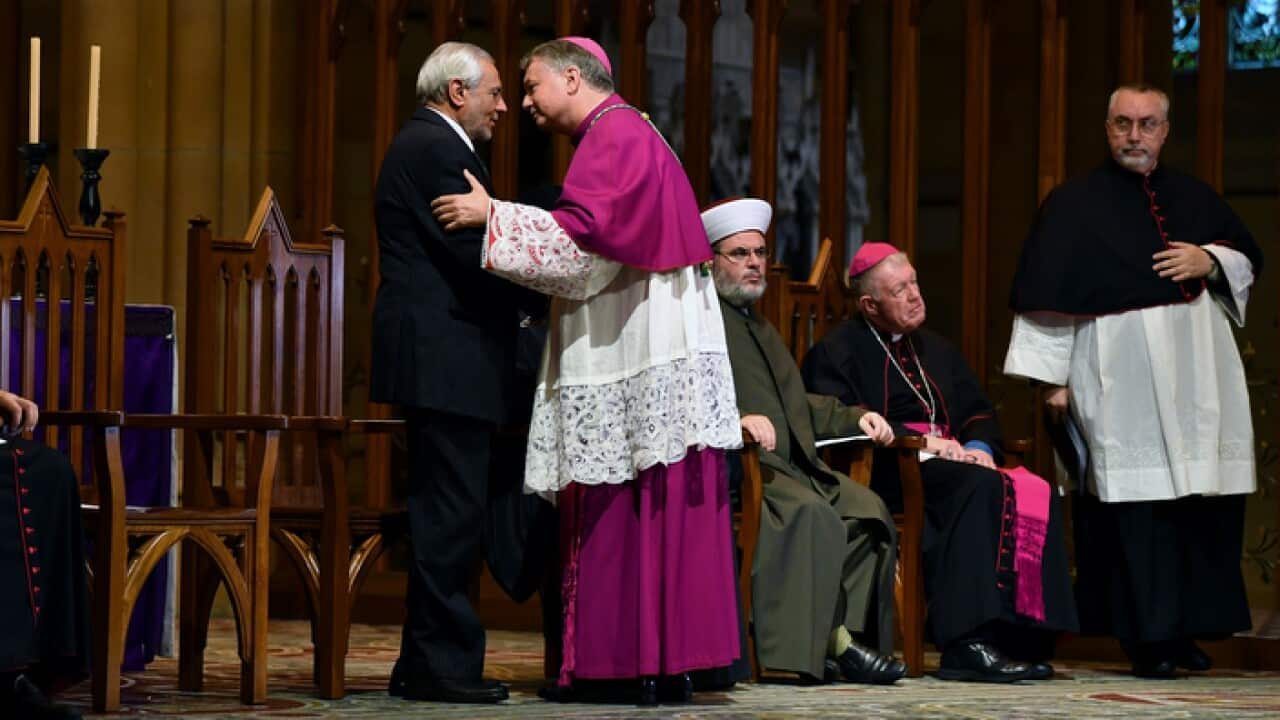Grand Mufti of Australia and the Archbishop of Sydney at the Interfaith gathering for victims of the Christchurch terror attack