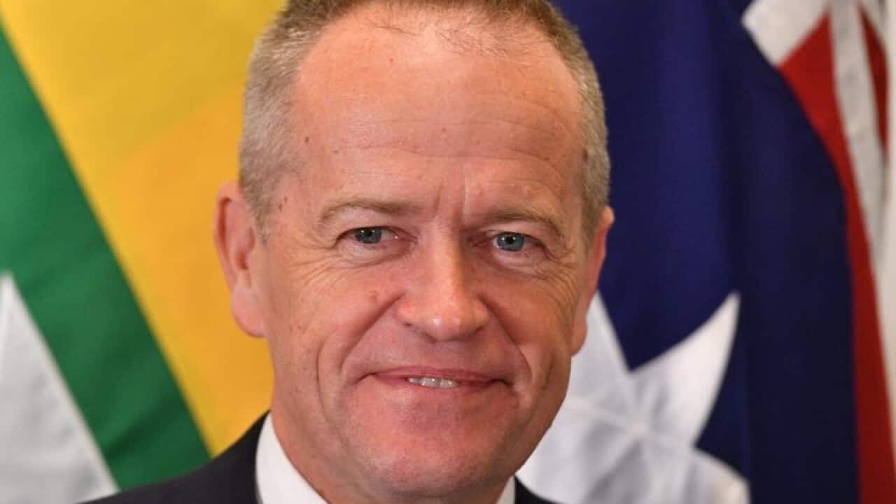 A smiling Opposition Leader Bill Shorten at parliament house.