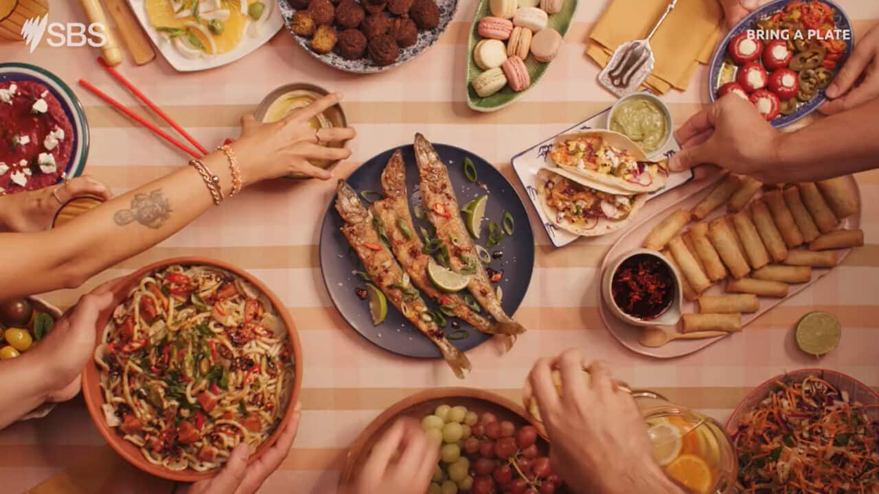 Bring a Plate - food on table