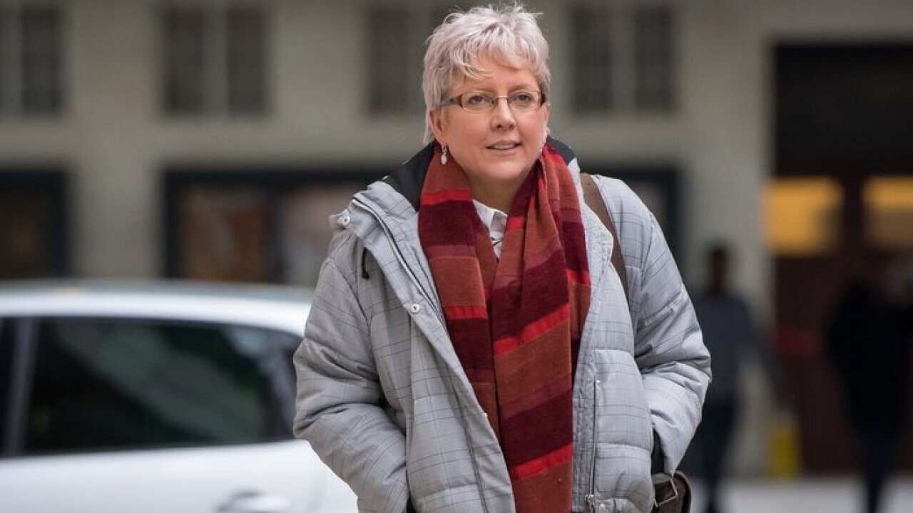 Journalist Carrie Gracie outside BBC Broadcasting House in London after she turned down a £,45,000 rise, describing the offer as a ",botched solution", to the problem of unequal pay at the BBC.. Picture date: Monday January 8, 2018. Gracie sa