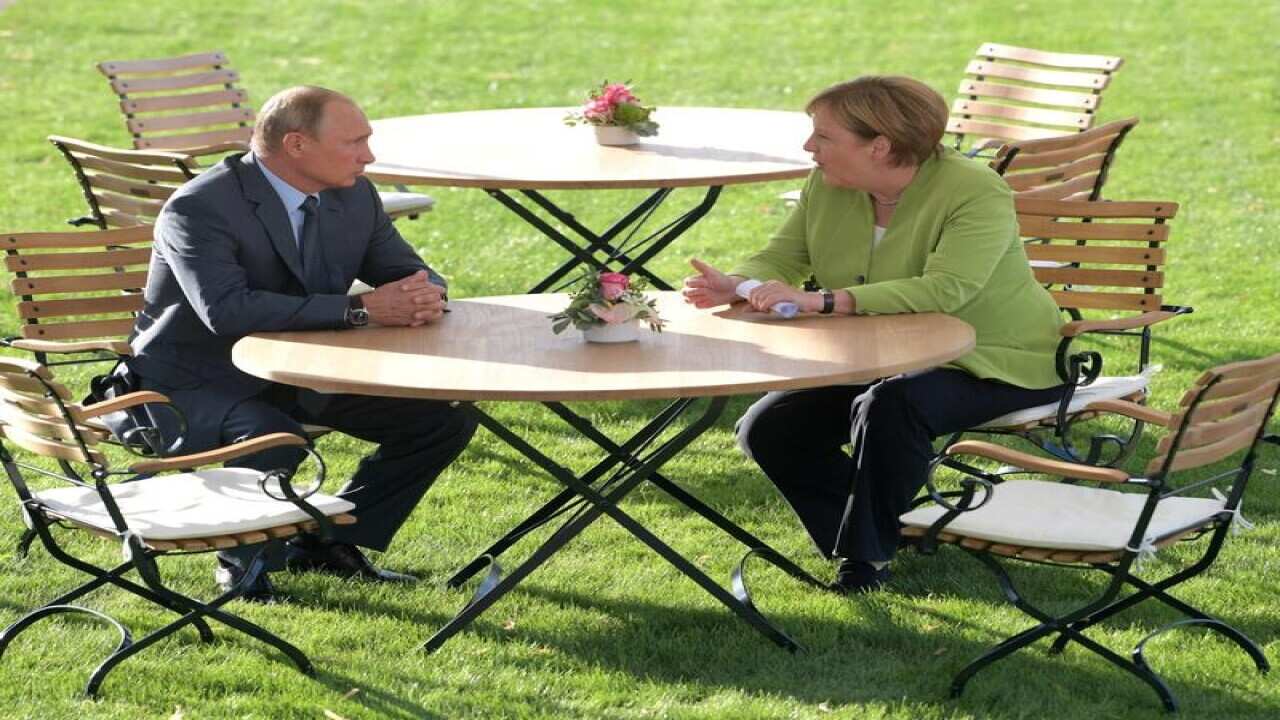 President Putin and Chancellor Merkel at their meeting