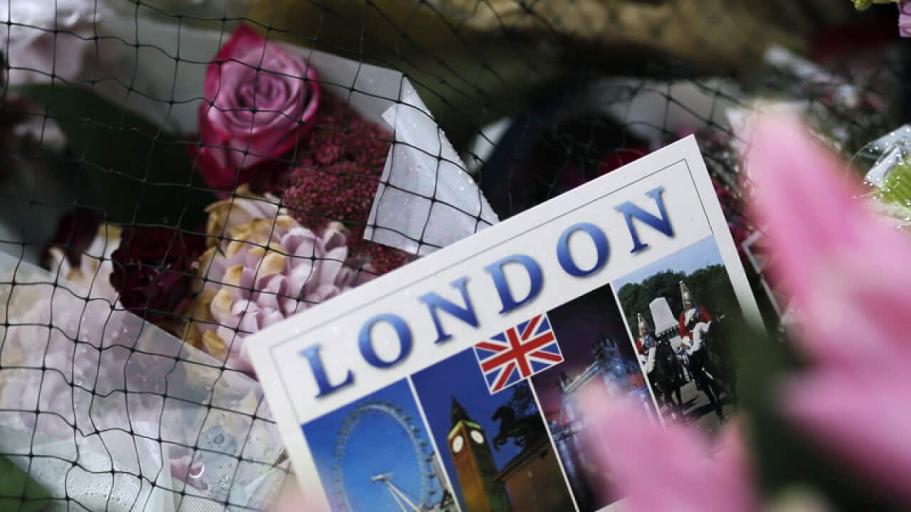 A memorial for victims in the London Bridge area