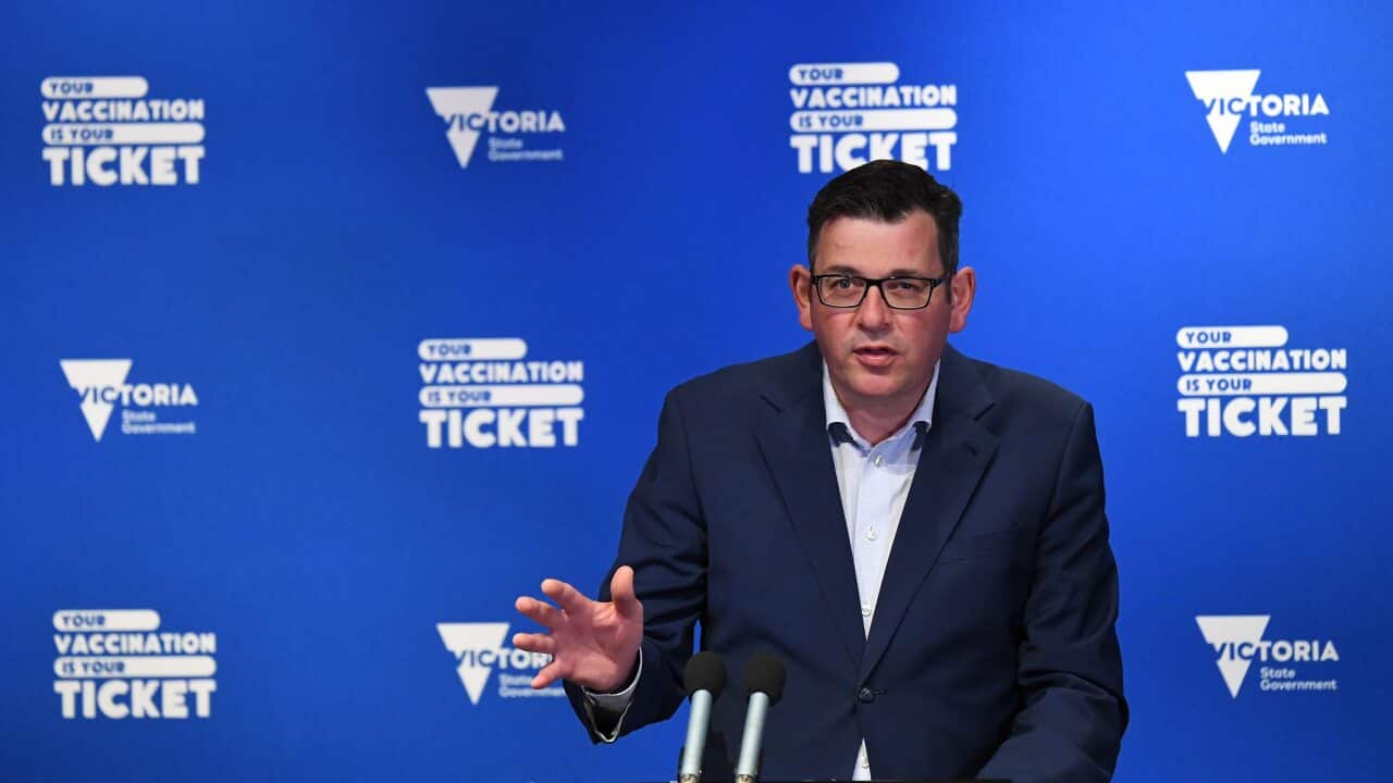 Victorian Premier Daniel Andrews speaks to the media