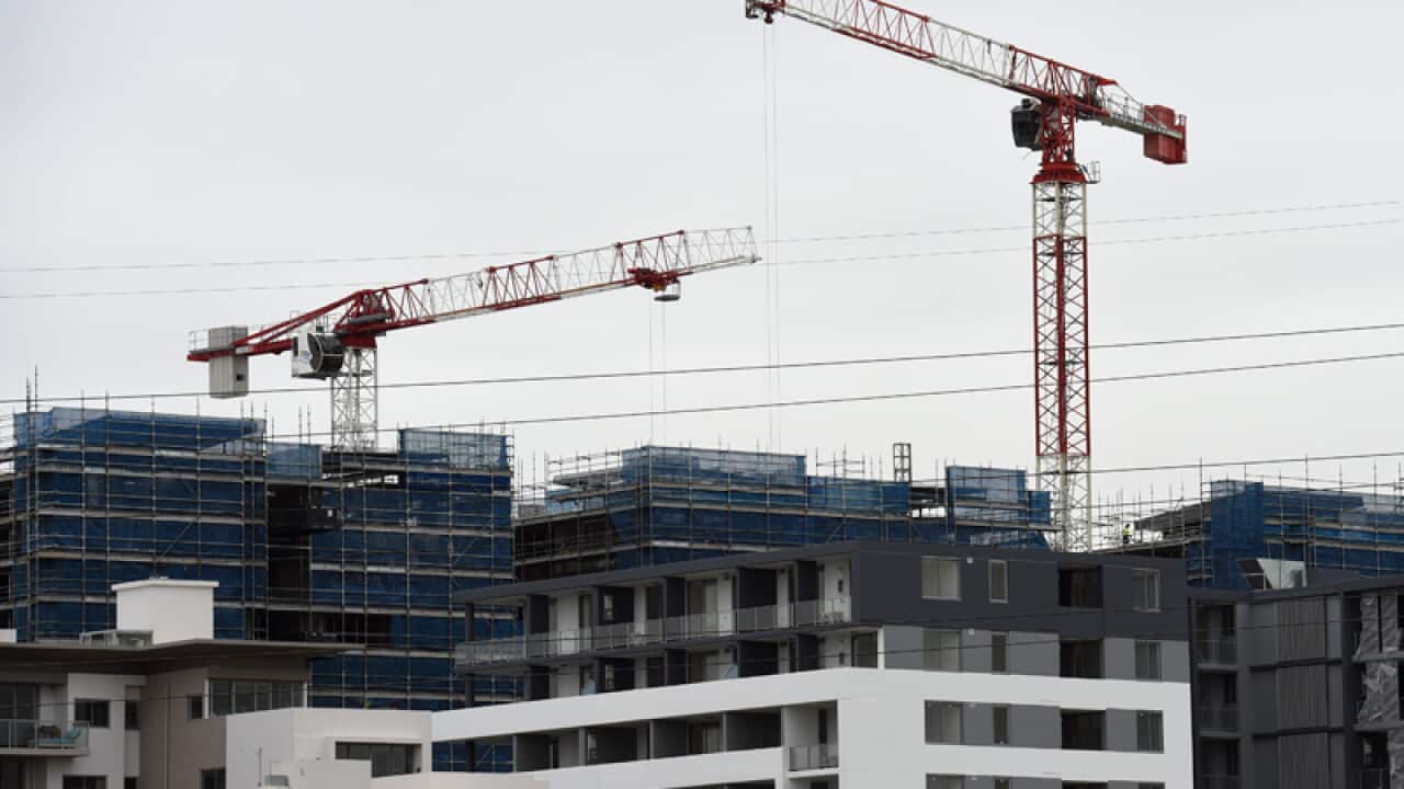 A new apartment complex under construction