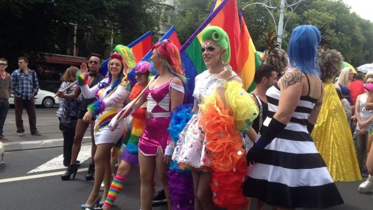 USTRALIA, Melbourne: An estimated 4,000 people march in support of the gay and lesbian community on February 1, 2015 at the annual Pride March in St Kilda, Melbourne. Recently-elected Victorian Premier Daniel Andrews was the first ever premier to lead the