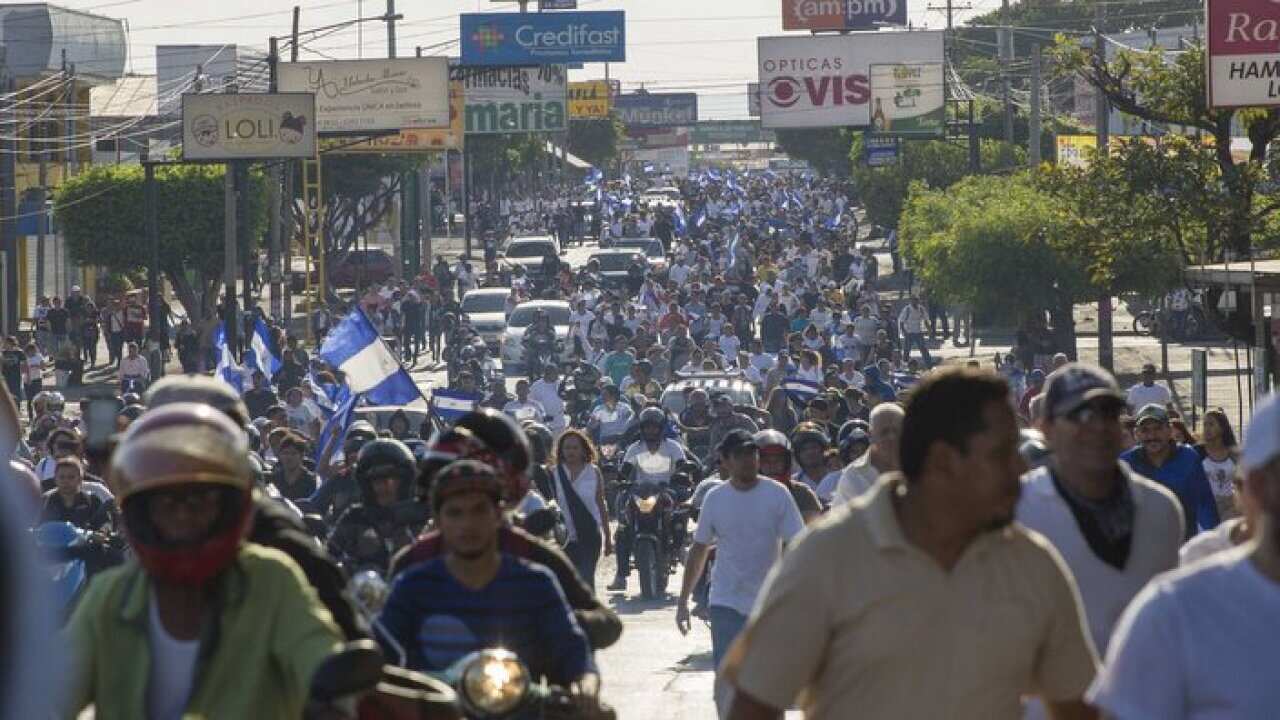 A demonstration held to protest against the government of President Daniel Ortega