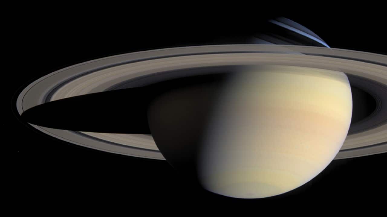 The planet Saturn and its ring