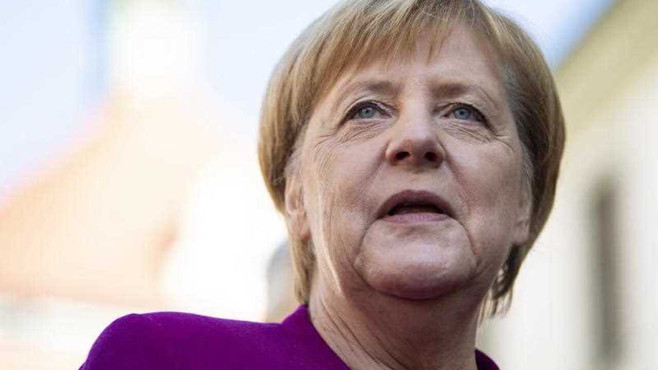 German Chancellor Angela Merkel speaks to the media prior to the European Political Symposium at the Benedictine abbey in Ottobeuren, Bavaria, Germany, 30 September 2018.