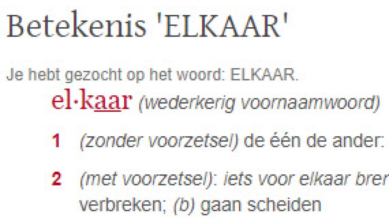het woord elkaar