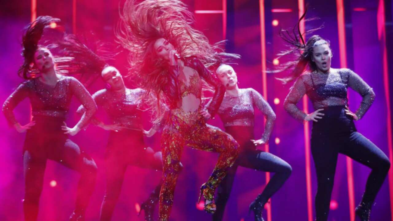 Cyprus' Eleni Foureira, semi final 1 rehearsal