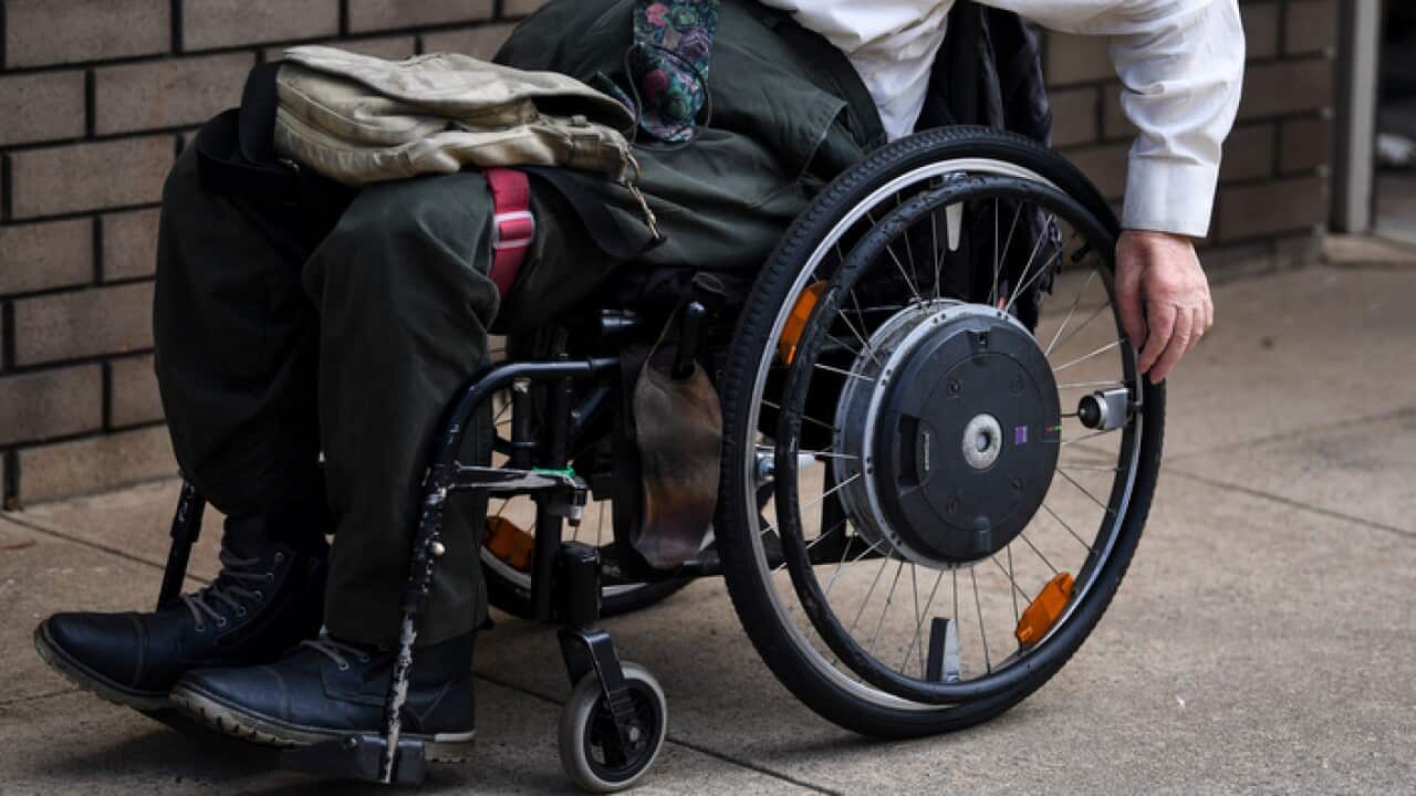 A man in a wheelchair