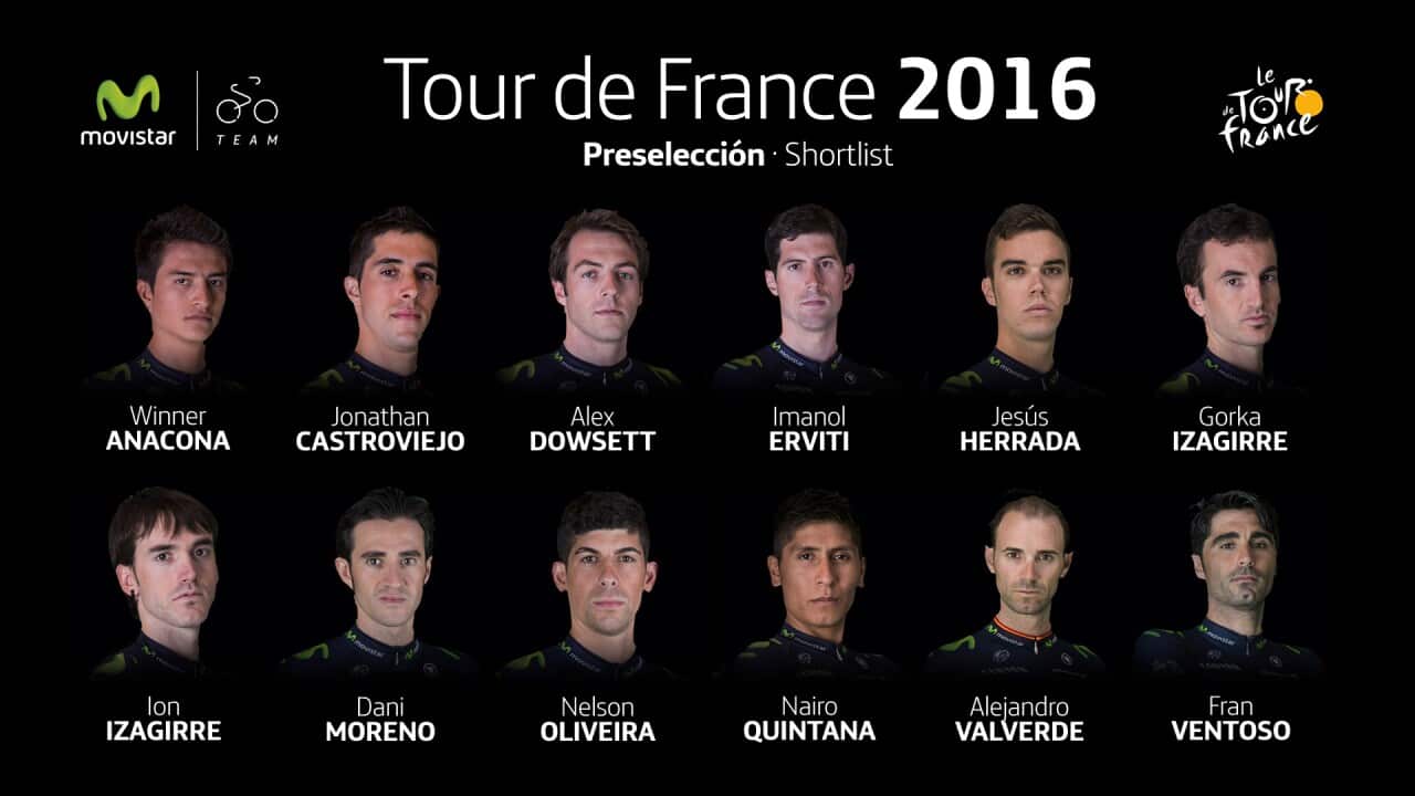 2016 Tour de France Movistar shortlist