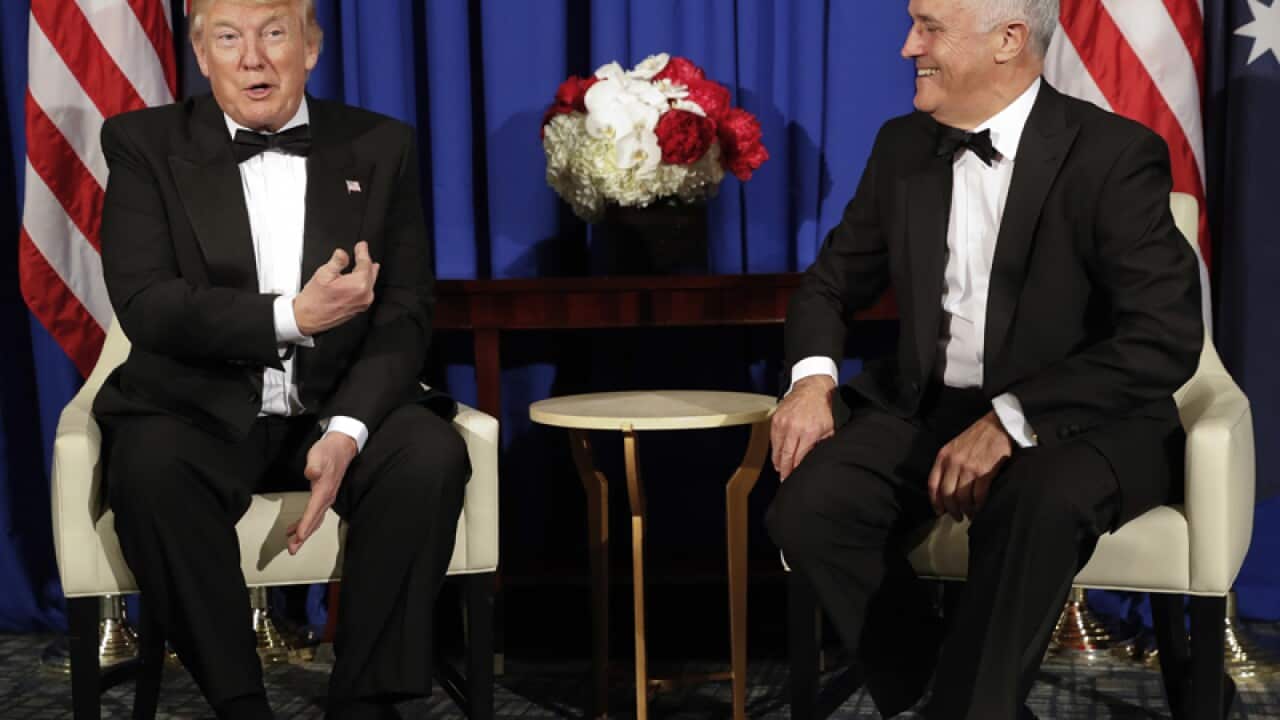 President Donald Trump with Australian Prime Minister Malcolm Turnbull