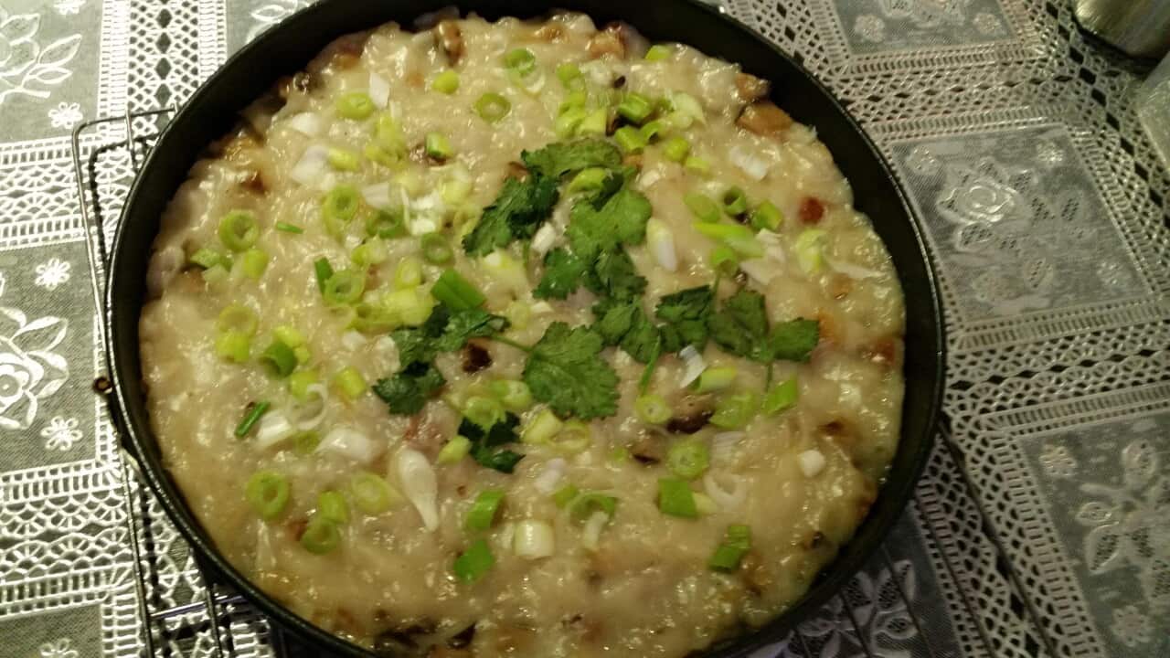 Home-made turnip cake is a popular Lunar New Year food.