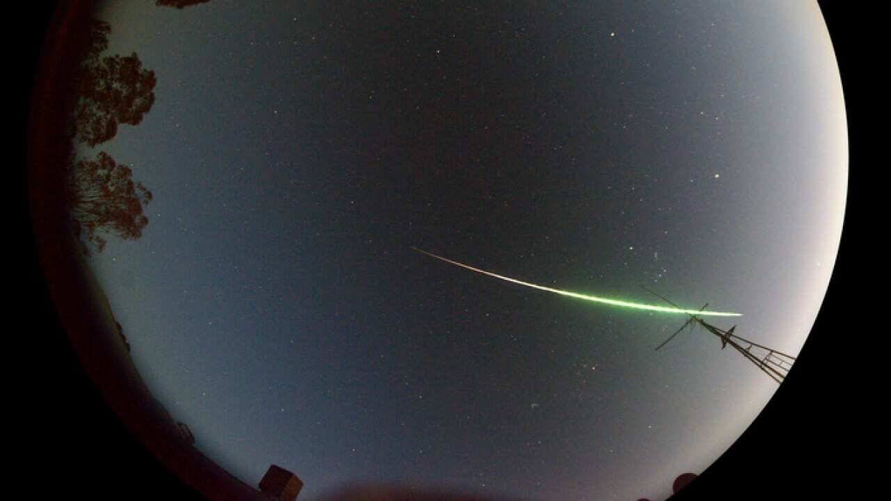 Image of a meteorite captured by Curtin University's Desert Fireball Network (AAP)