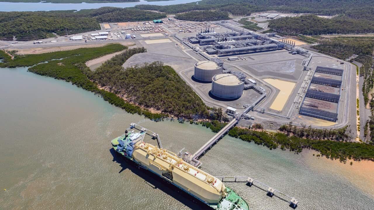 The liquefied natural gas facility at Curtis Island in north Queensland