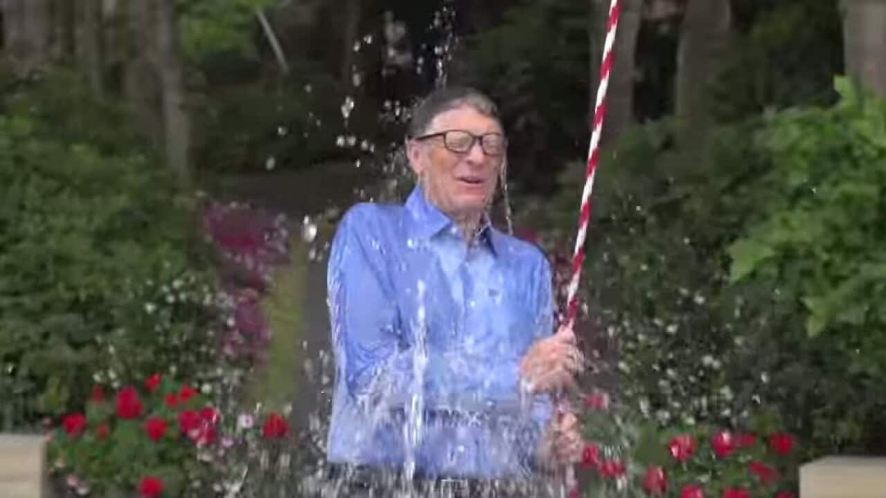 Microsoft founder Bill Gates accepts Mark Zuckerberg’s ALS (amyotrophic lateral sclerosis) Ice Bucket Challenge to raise awareness for ALS, which is also known as Lou Gehrig’s Disease. (YouTube)