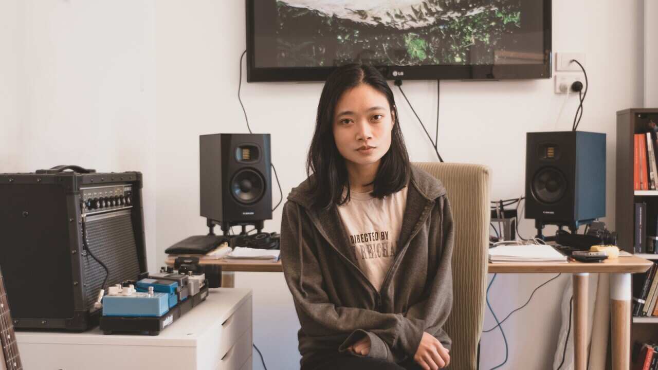 Cambodian-Australian filmmaker Allison Chhorn in studio