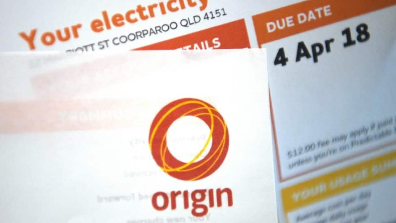 A file stock image of an Origin Energy power bill.