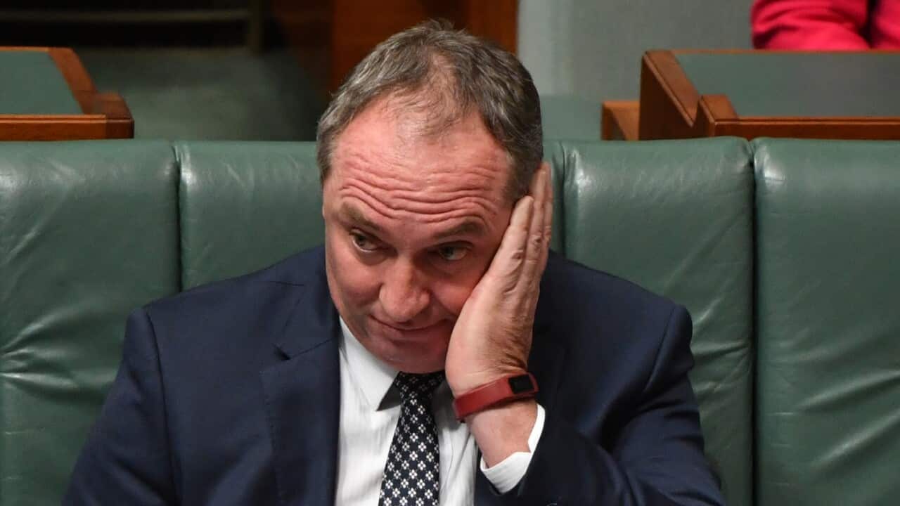 Deputy Prime Minister Barnaby Joyce during Question Time in the House of Representatives at Parliament House in Canberra, Thursday, February 15, 2018.